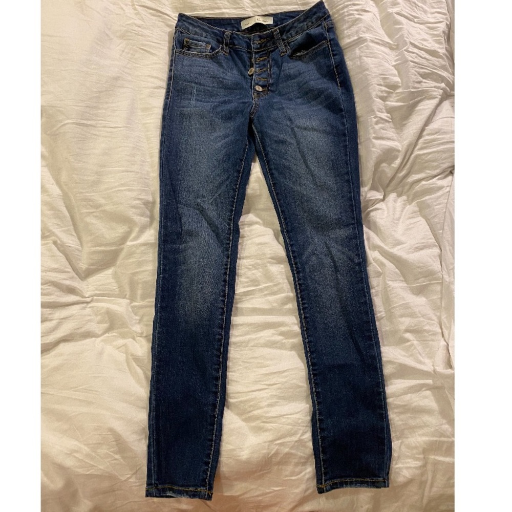 Kancan Button-fly High-rise skinny jeans